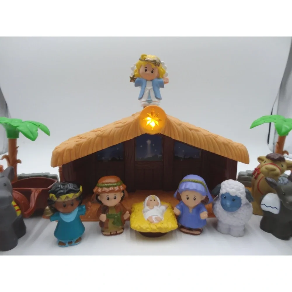 Fisher Price Nativity Set Little People Christmas Story Lights Sounds Works